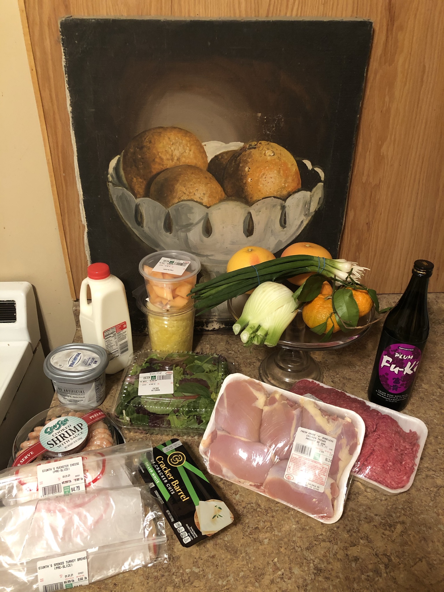 grpceries on kitchen counter