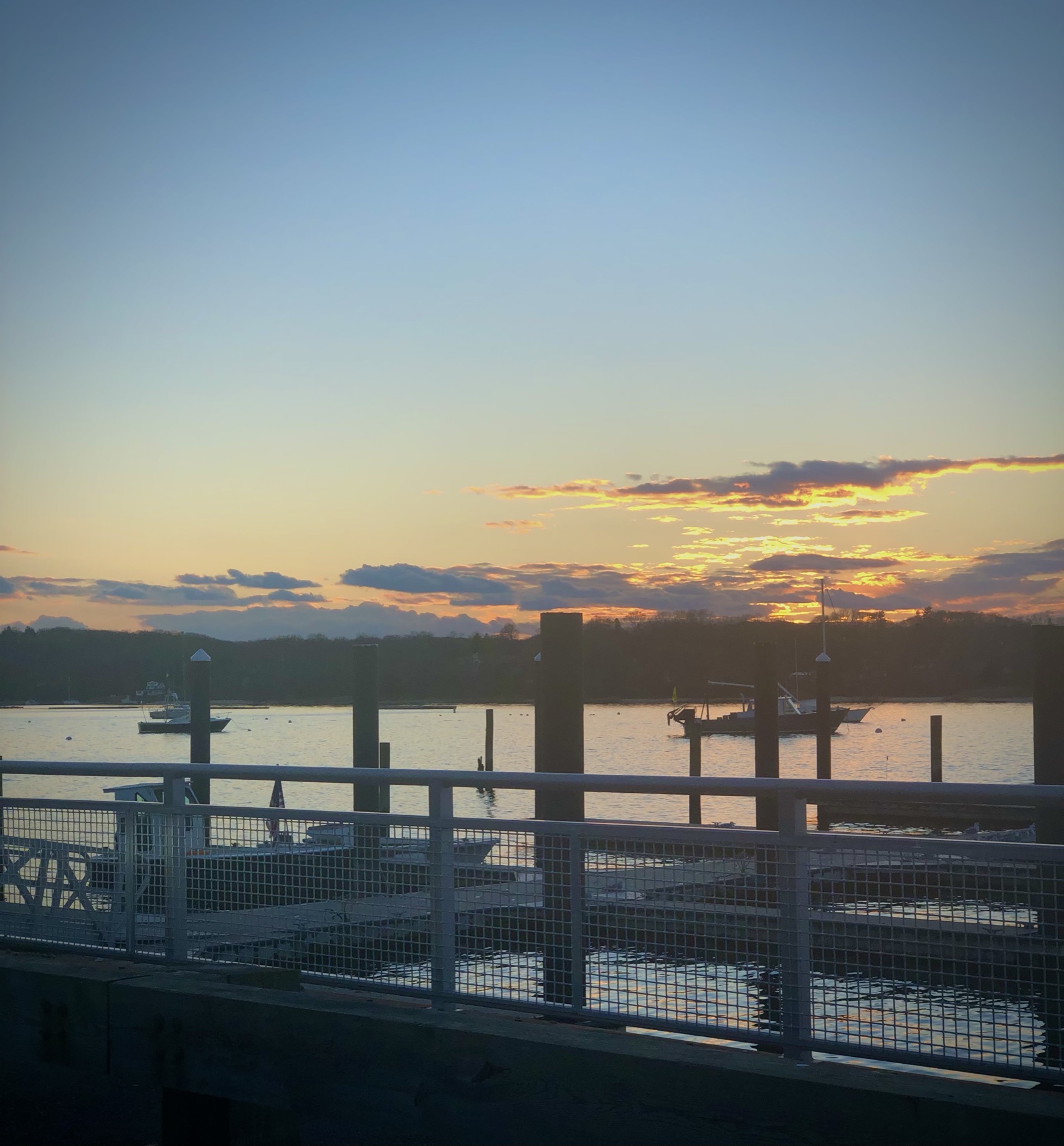 sunset over northport harbor