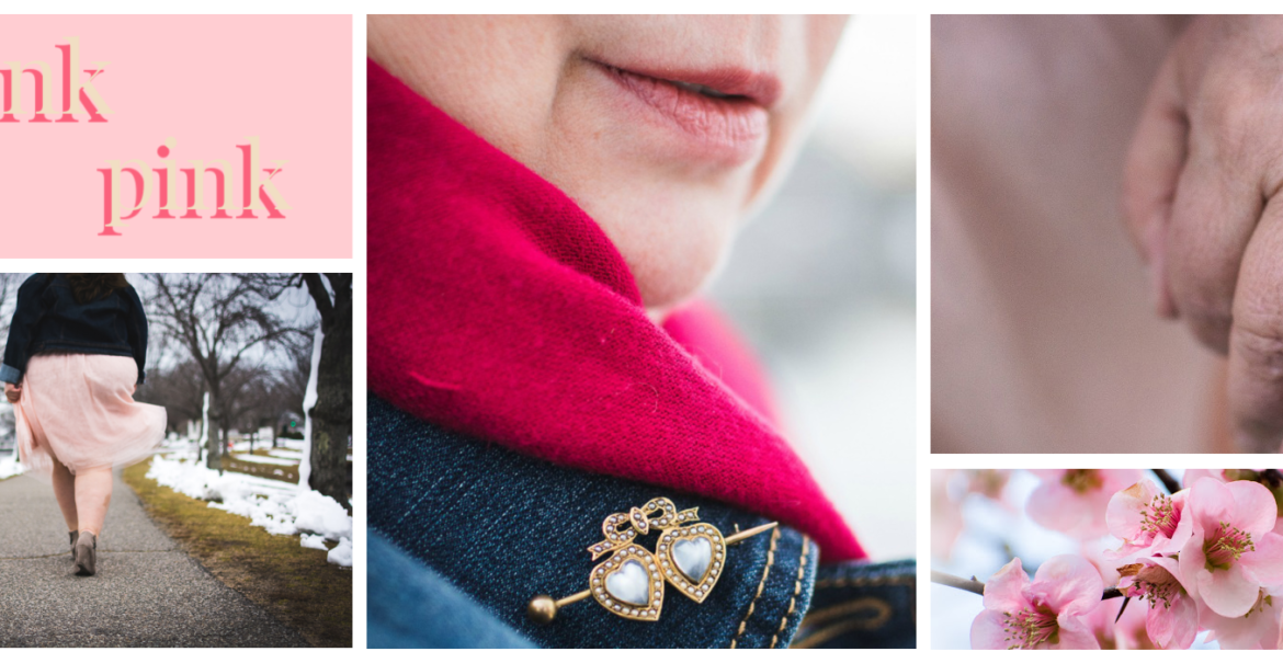 collage of pink items