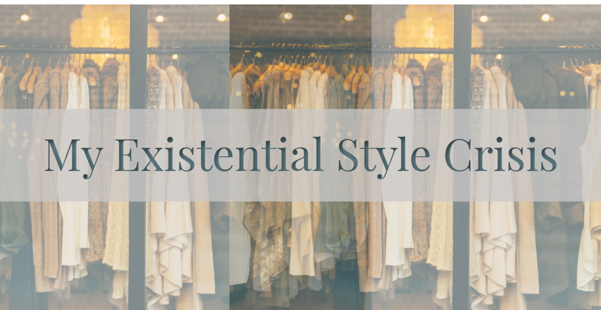 collage of clothing hanging on rack